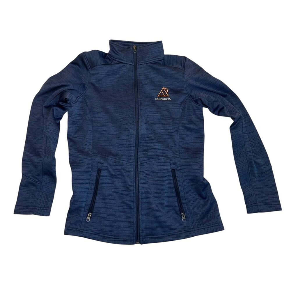 Port Authority Navy Digi Stripe Fleece Jacket Percona Logo Medium L231 New Gorp
